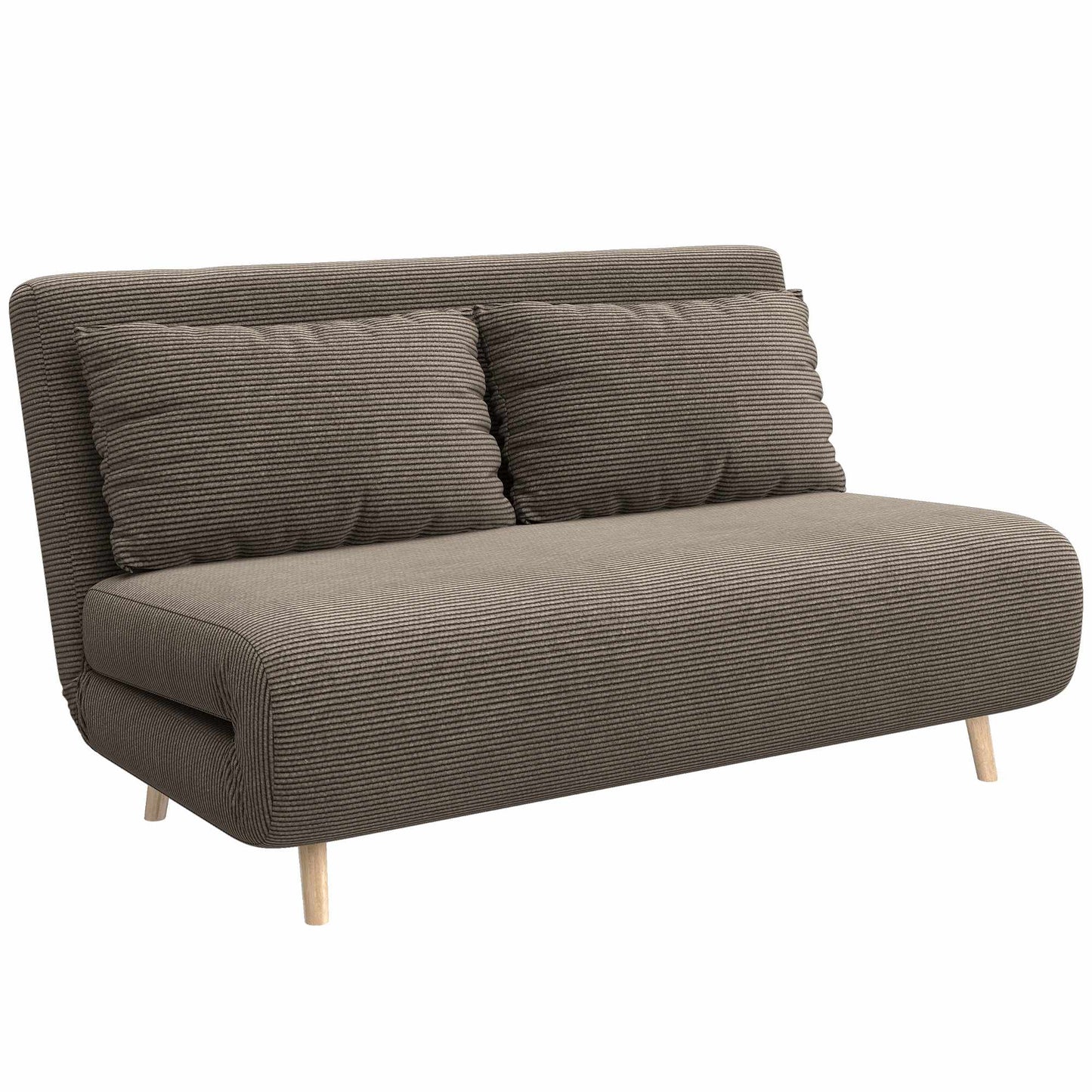 Convertible Sofa Bed, Adjustable Backrest, Corduroy, 120 kg Capacity
