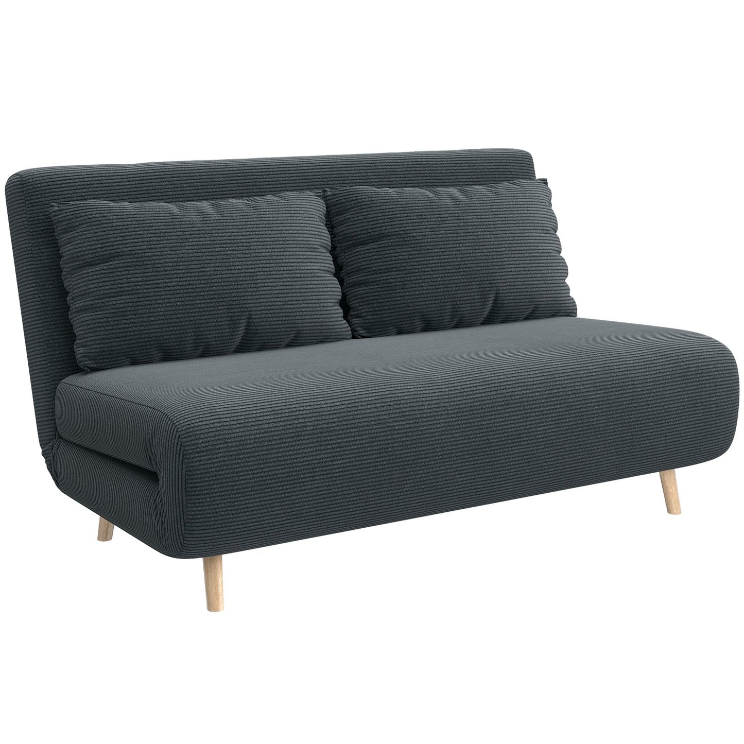 Convertible Sofa Bed, Adjustable Backrest, Dark Grey, 141x90x81 cm