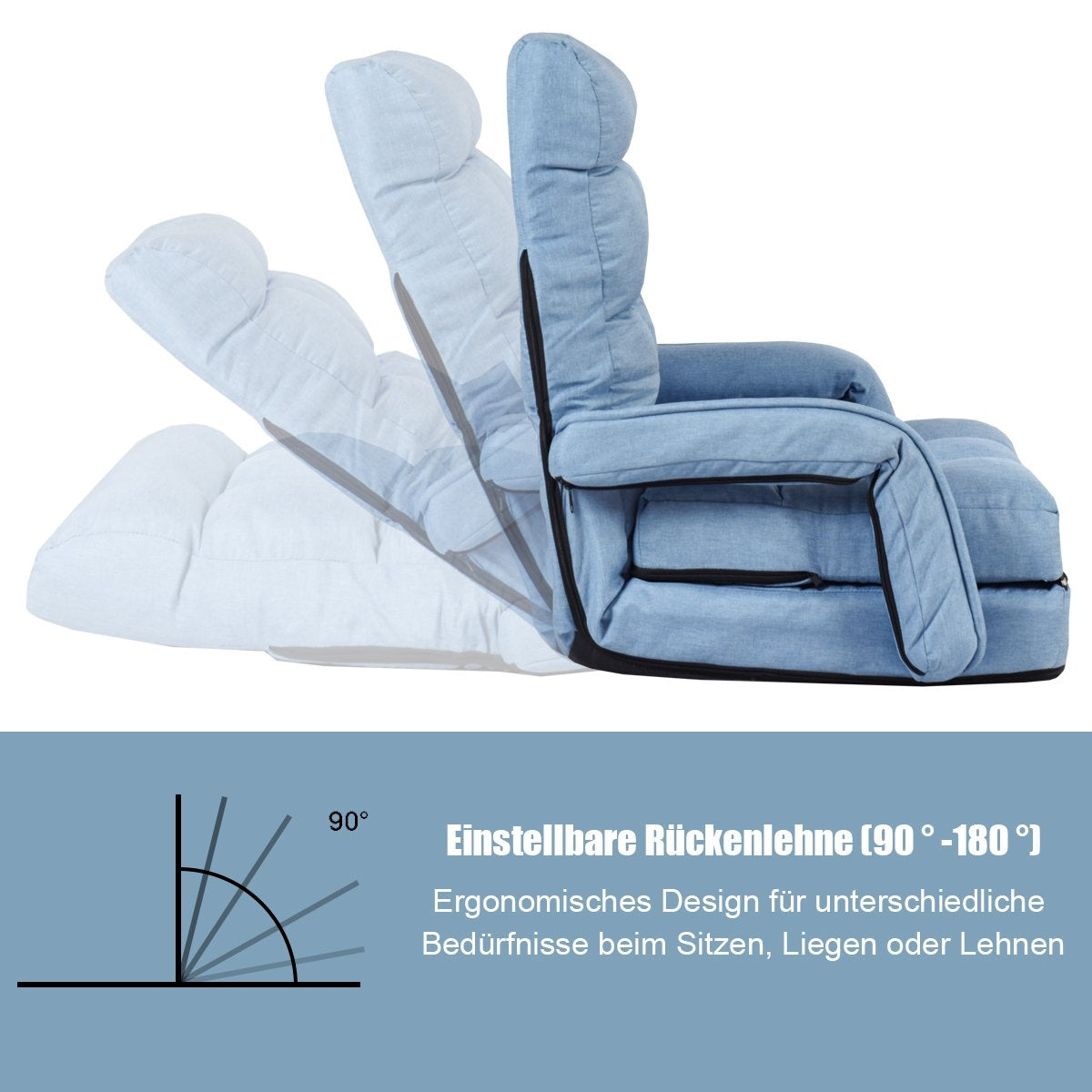 Convertible Sofa Bed – Adjustable Recliner with Cushion