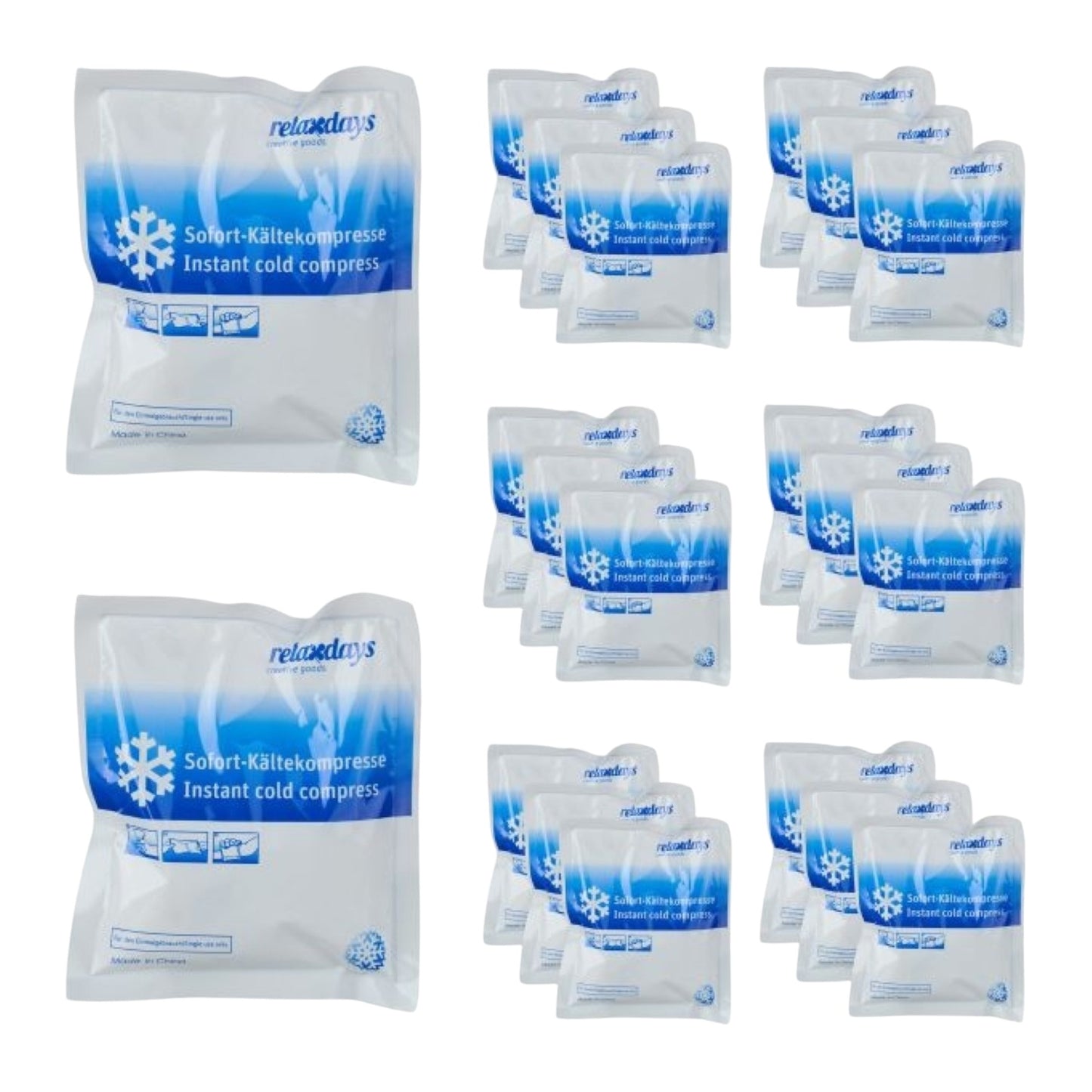 Cooling pack for cracking, set