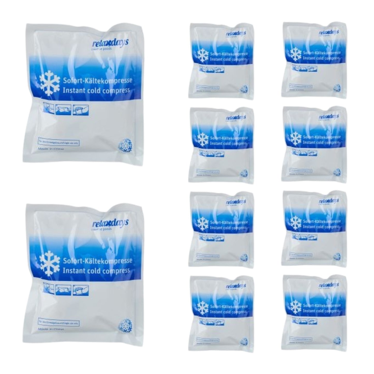 Cooling pack for cracking, set