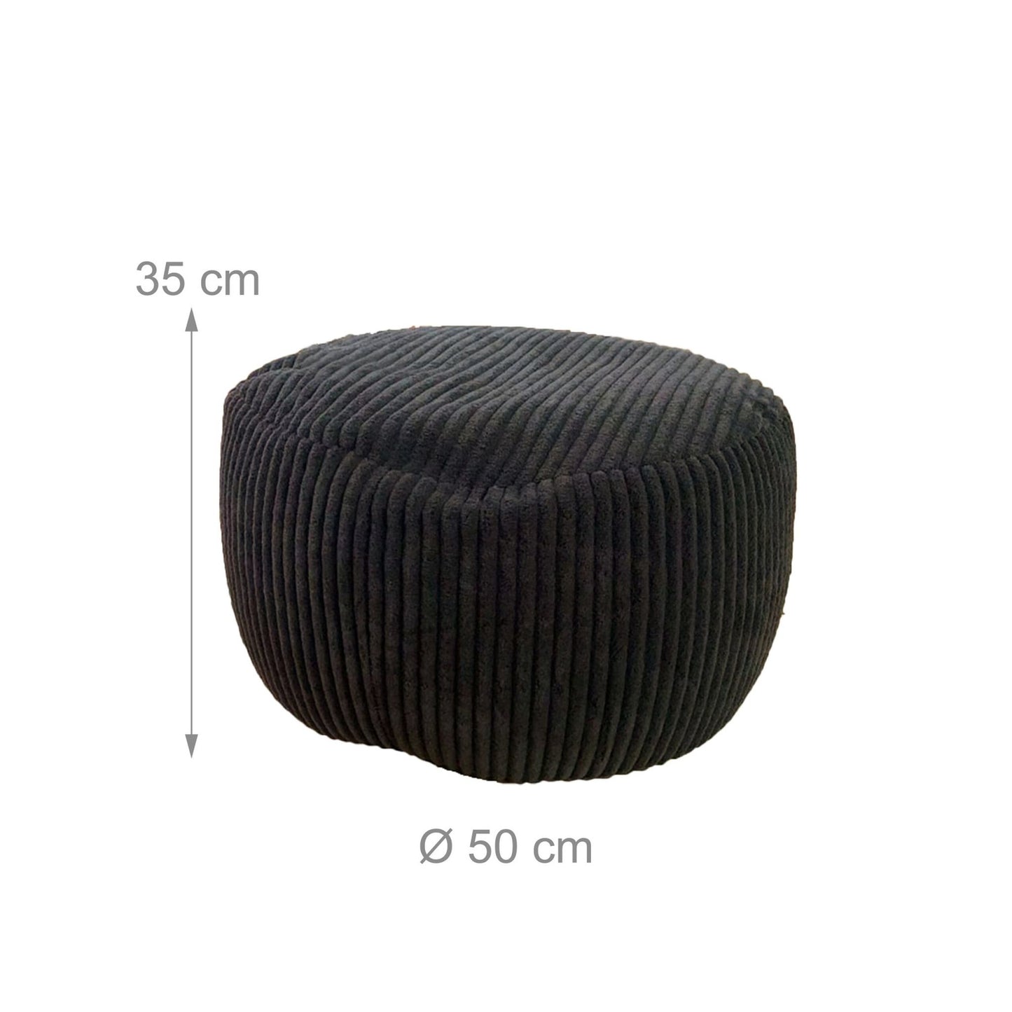 Corduroy Pouf – Round Floor Cushion, Boho Style