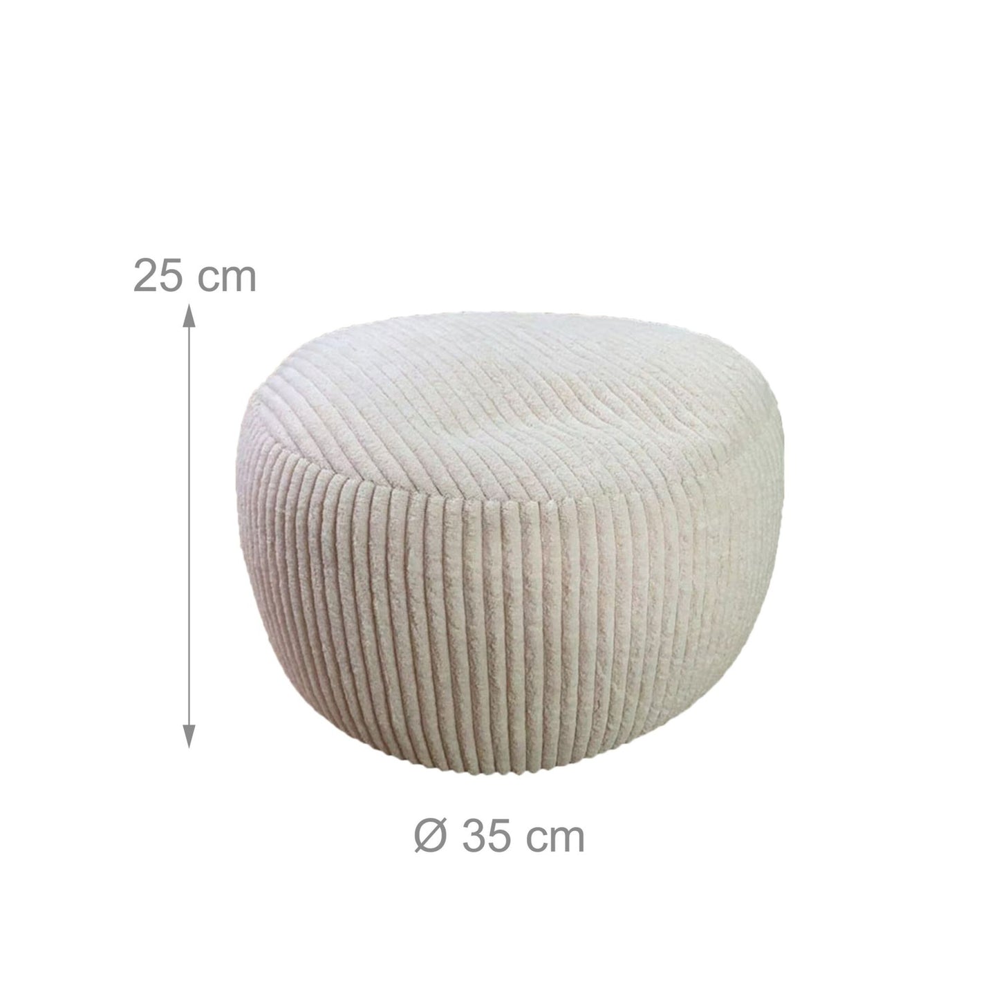 Corduroy Pouf – Round Floor Cushion, Soft Cover