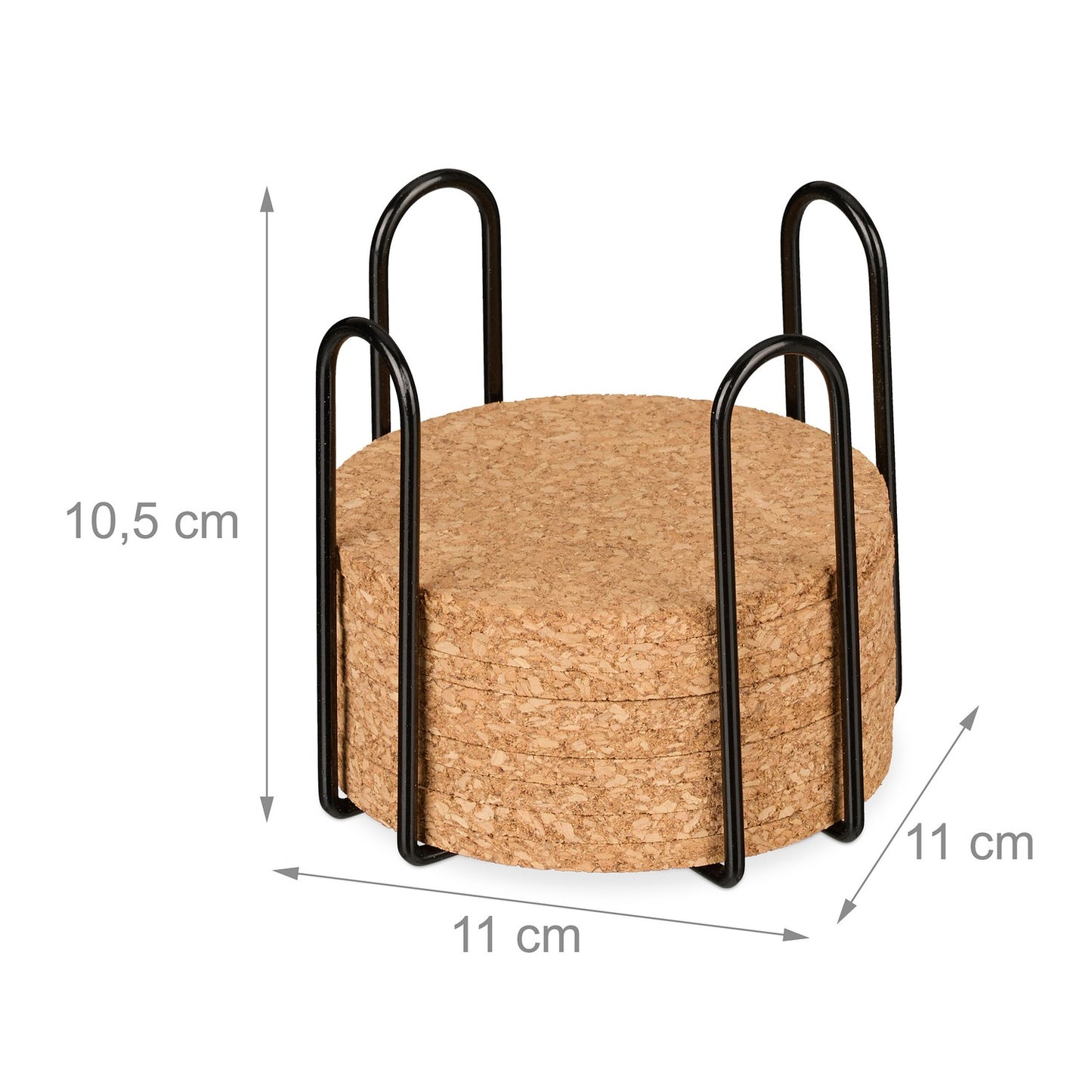 Cork coasters with holders 16-pack