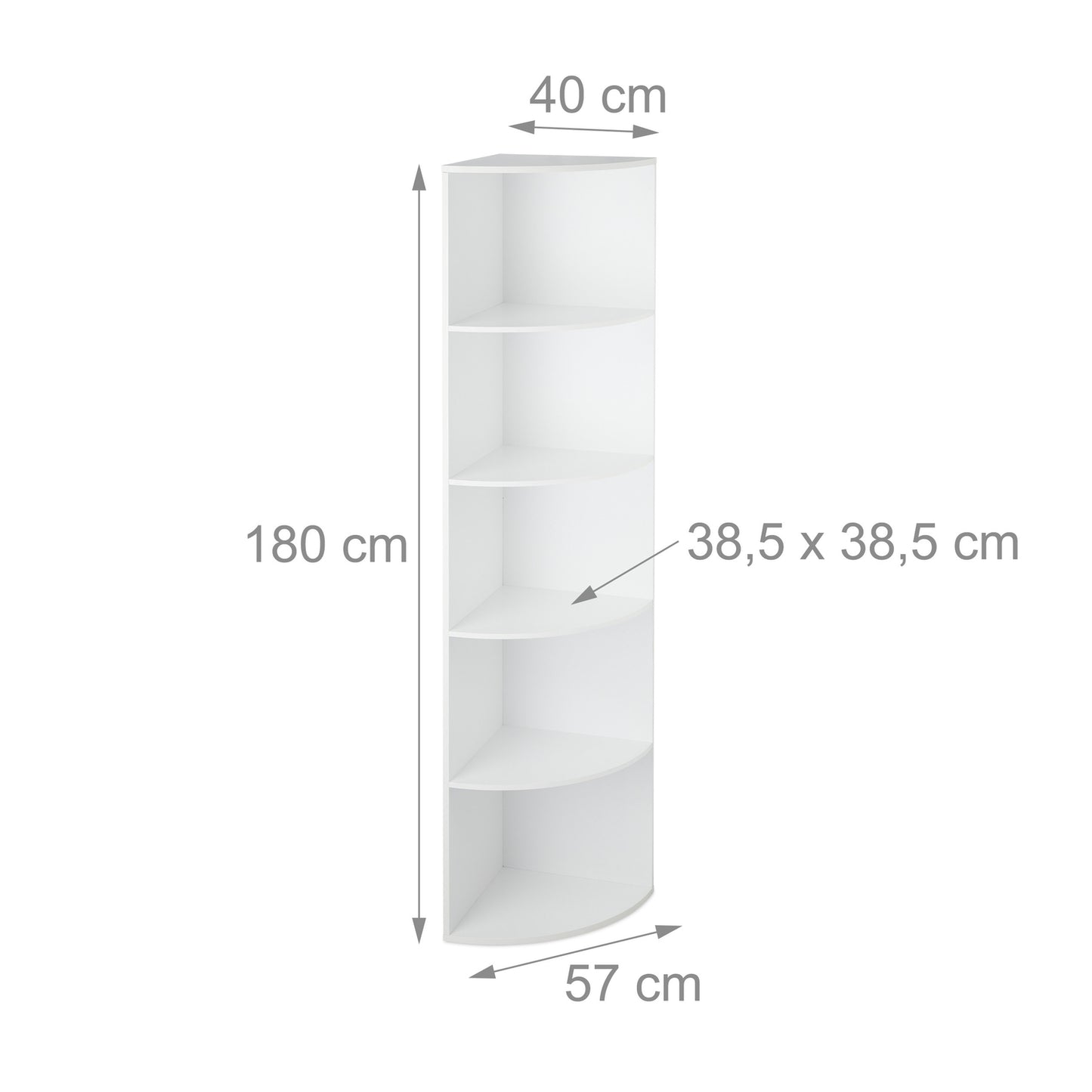 Corner Bookcase with 5 Shelves – Space-Saving Storage
