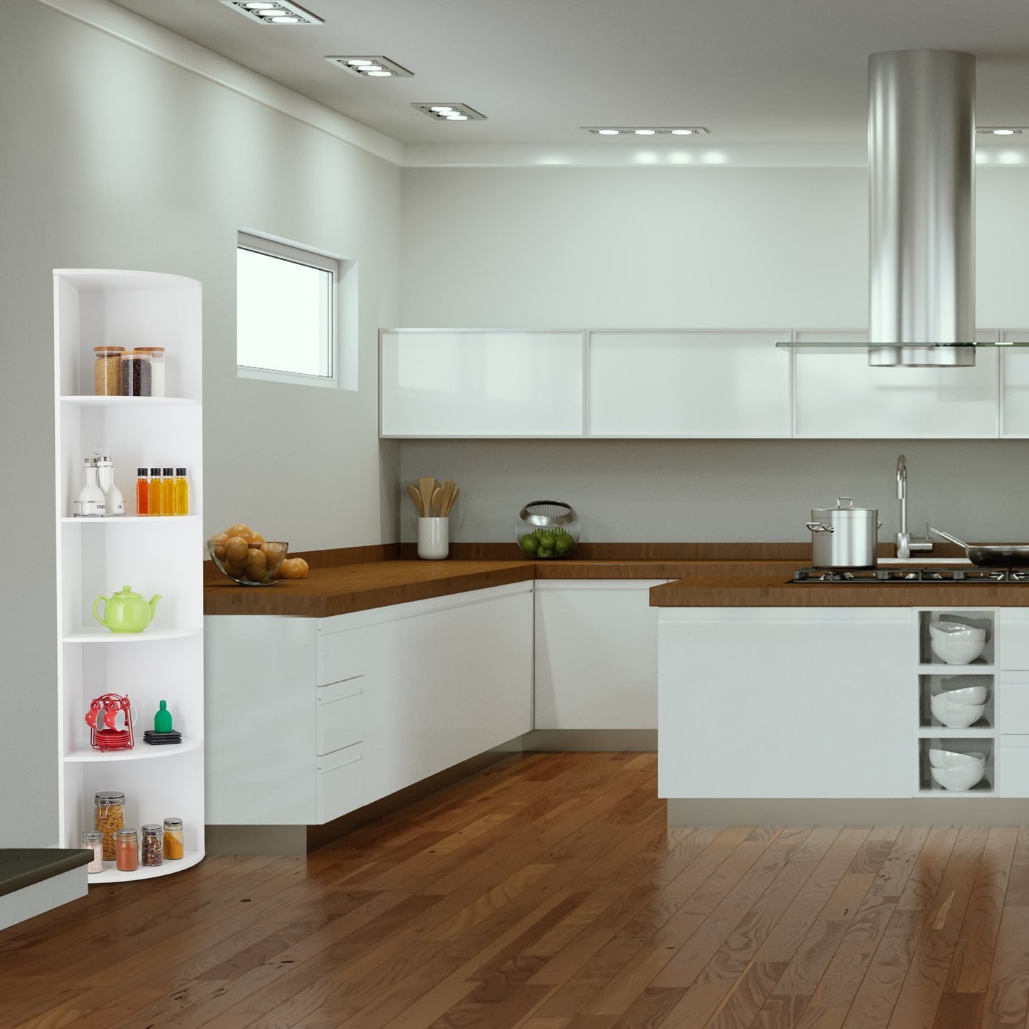 Corner Bookcase with 5 Shelves – Space-Saving Storage