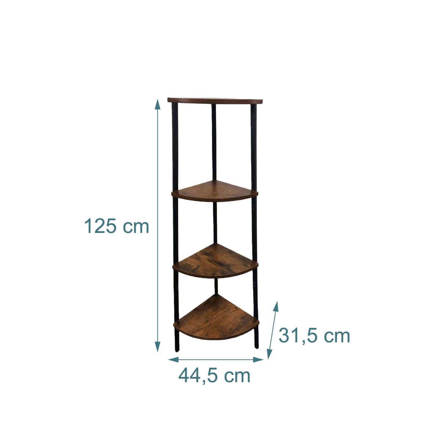 Corner Shelf, 5-Tier, Metal Frame, Wood-Effect