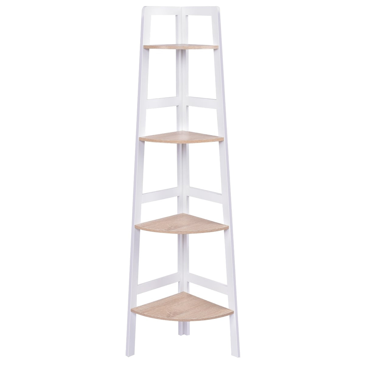 Corner Shelf Unit, 3/4 Tier, MDF Wood, 32x32x138 cm