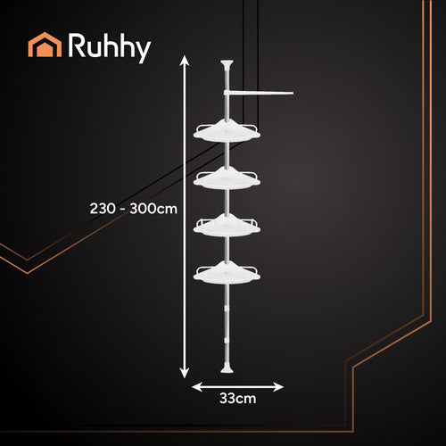 Corner Shower Shelf, Adjustable 240?310 cm, 4 Tiers