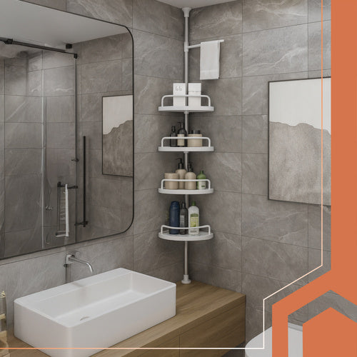 Corner Shower Shelf, Adjustable 240?310 cm, 4 Tiers