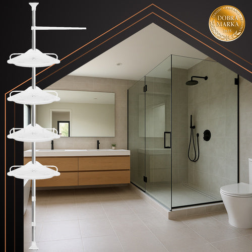 Corner Shower Shelf, Adjustable 240?310 cm, 4 Tiers