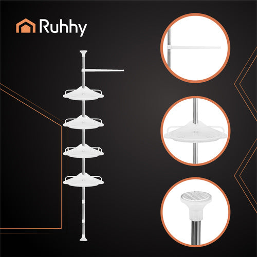 Corner Shower Shelf, Adjustable 240?310 cm, 4 Tiers
