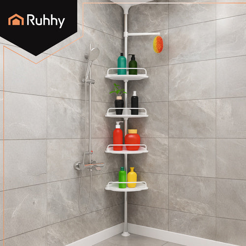 Corner Shower Shelf, Adjustable 240?310 cm, 4 Tiers