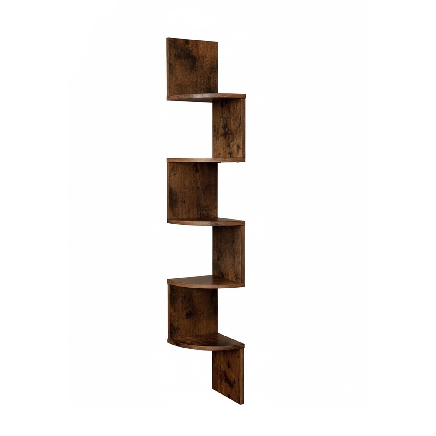 Corner Wall Shelf, 5 Tiers, Zigzag Design