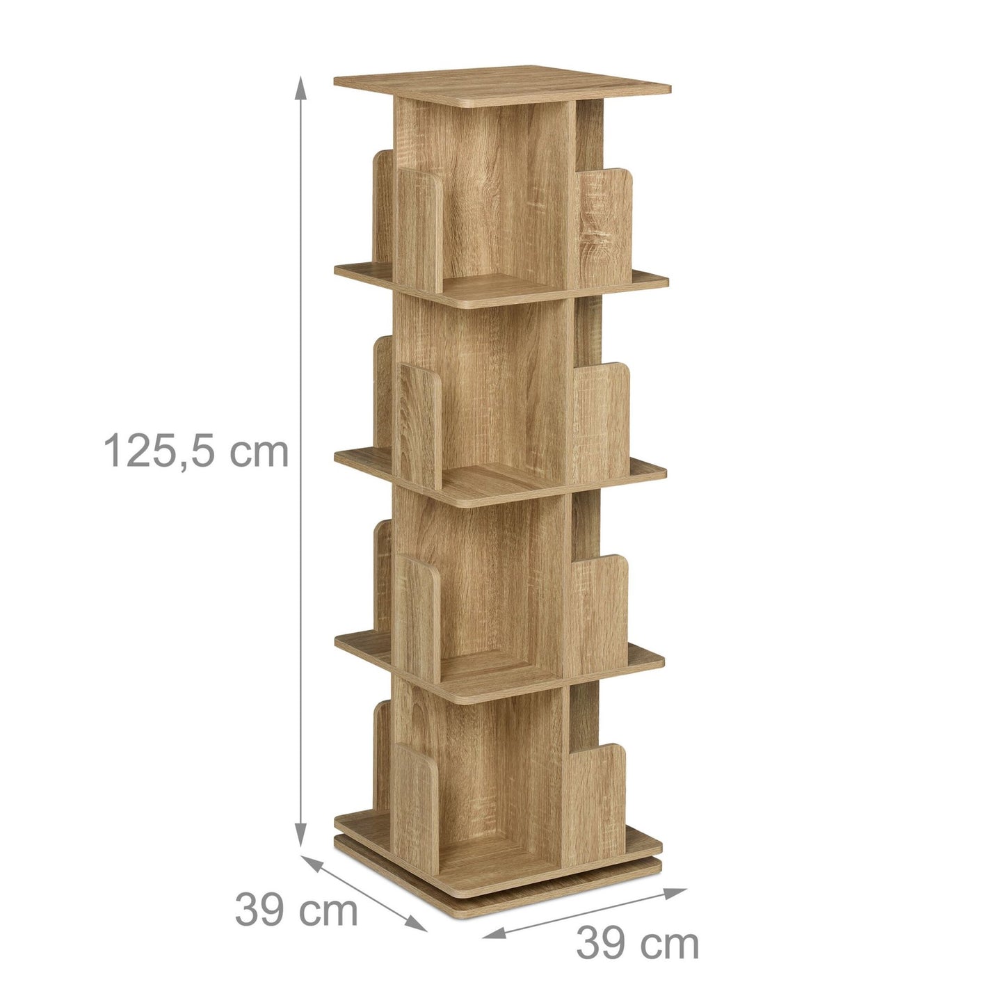 Corner bookcase with wood look