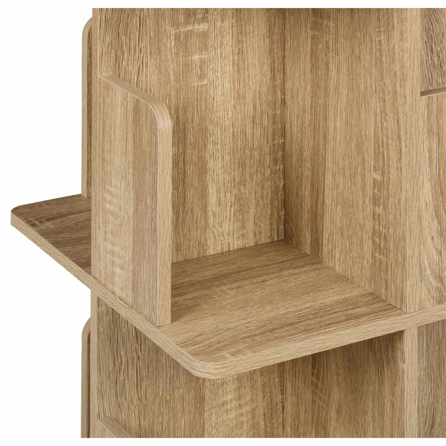 Corner bookcase with wood look
