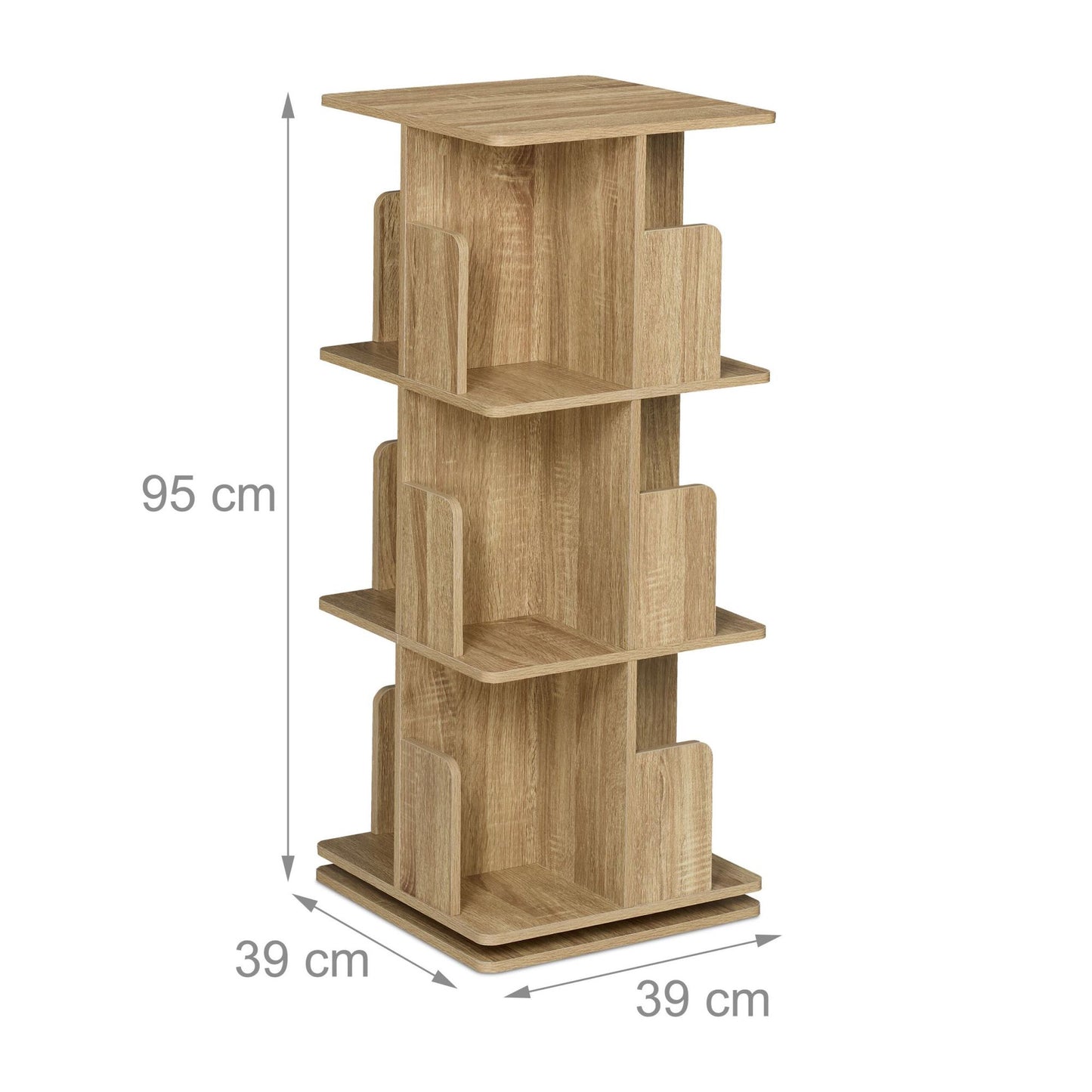 Corner bookcase with wood look