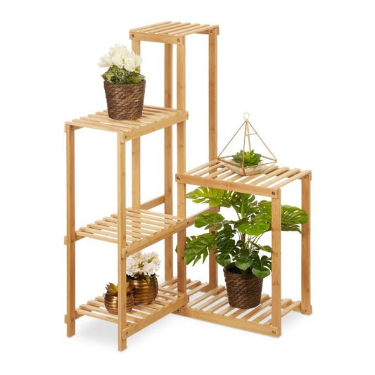 Corner shelf for plants Bamboo