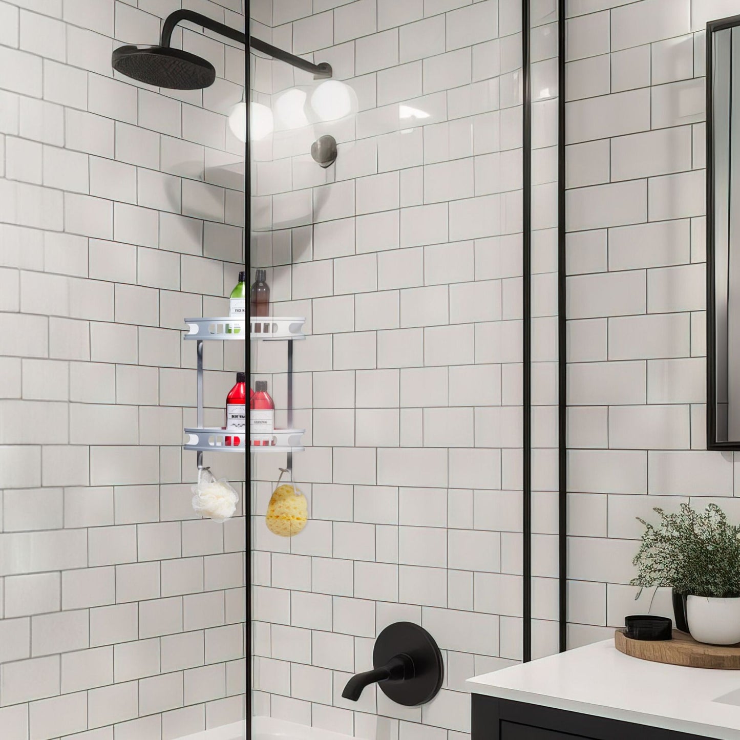 Corner shelf for shower