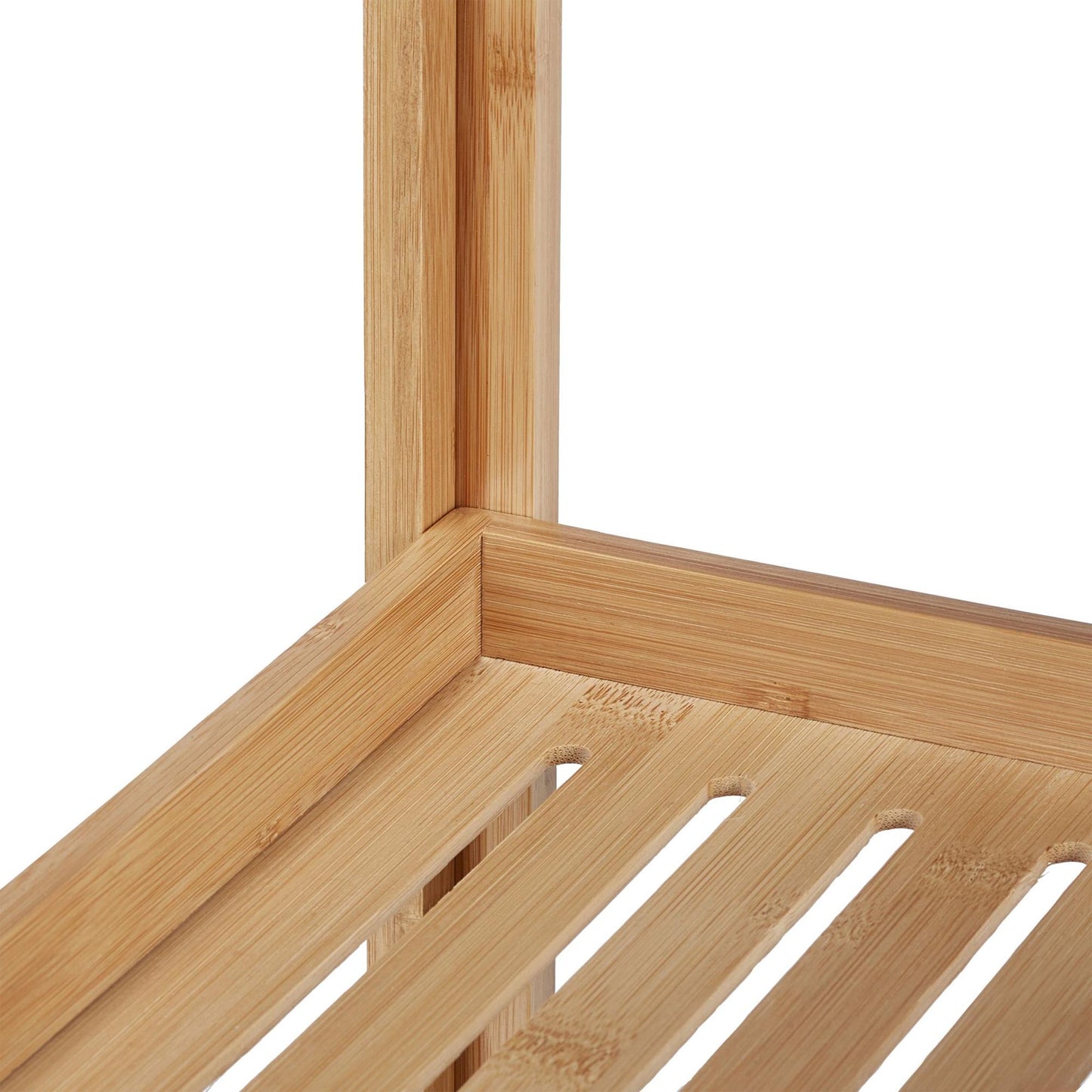 Corner shelf in bamboo with 3 shelves
