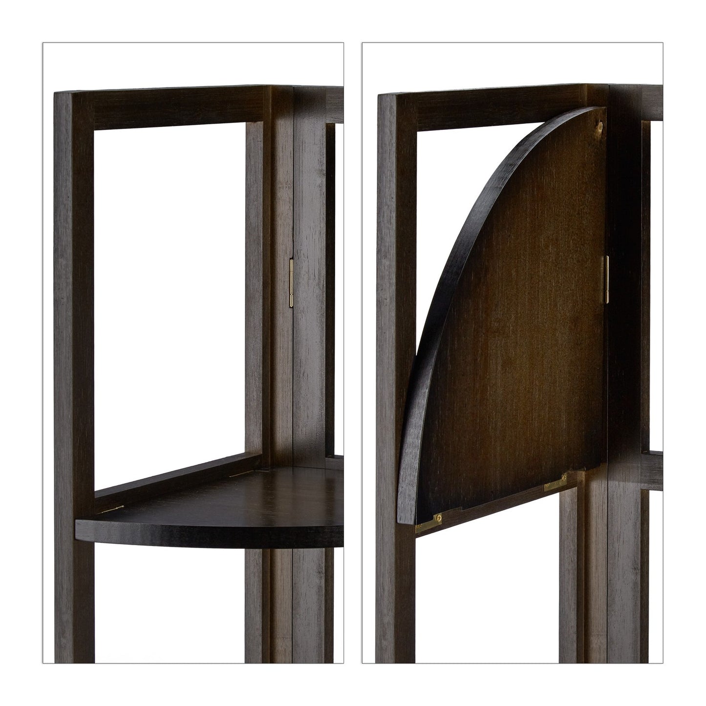 Corner shelf in bamboo with 4 shelves