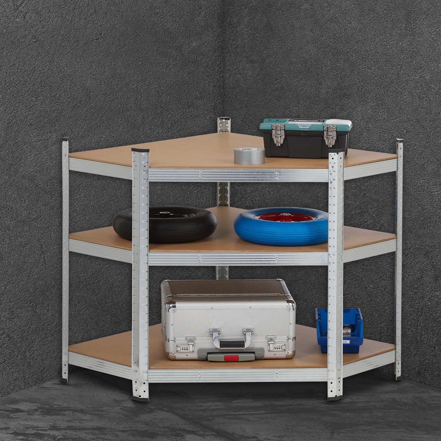 Corner shelf with 5 shelves