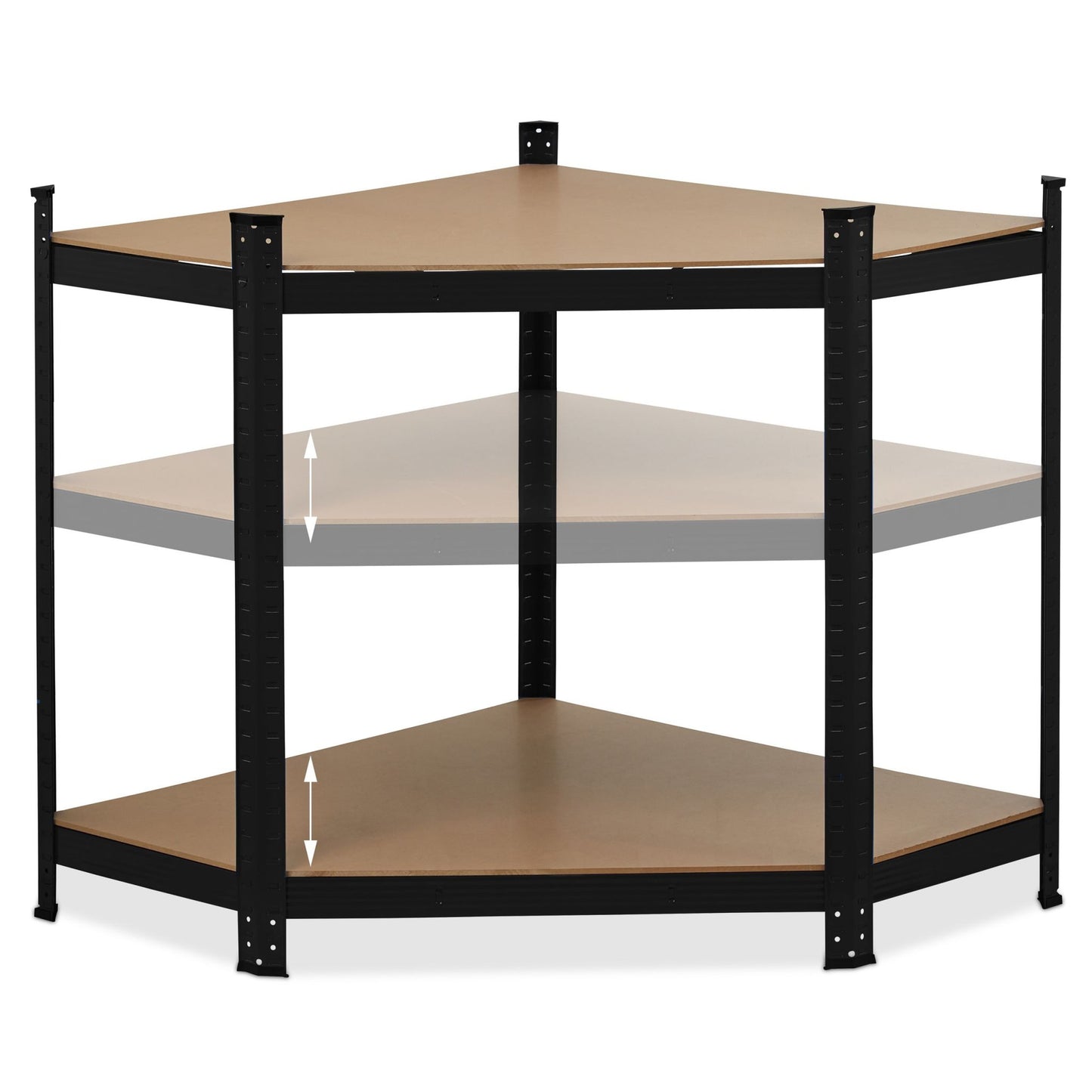 Corner shelf with 5 shelves black