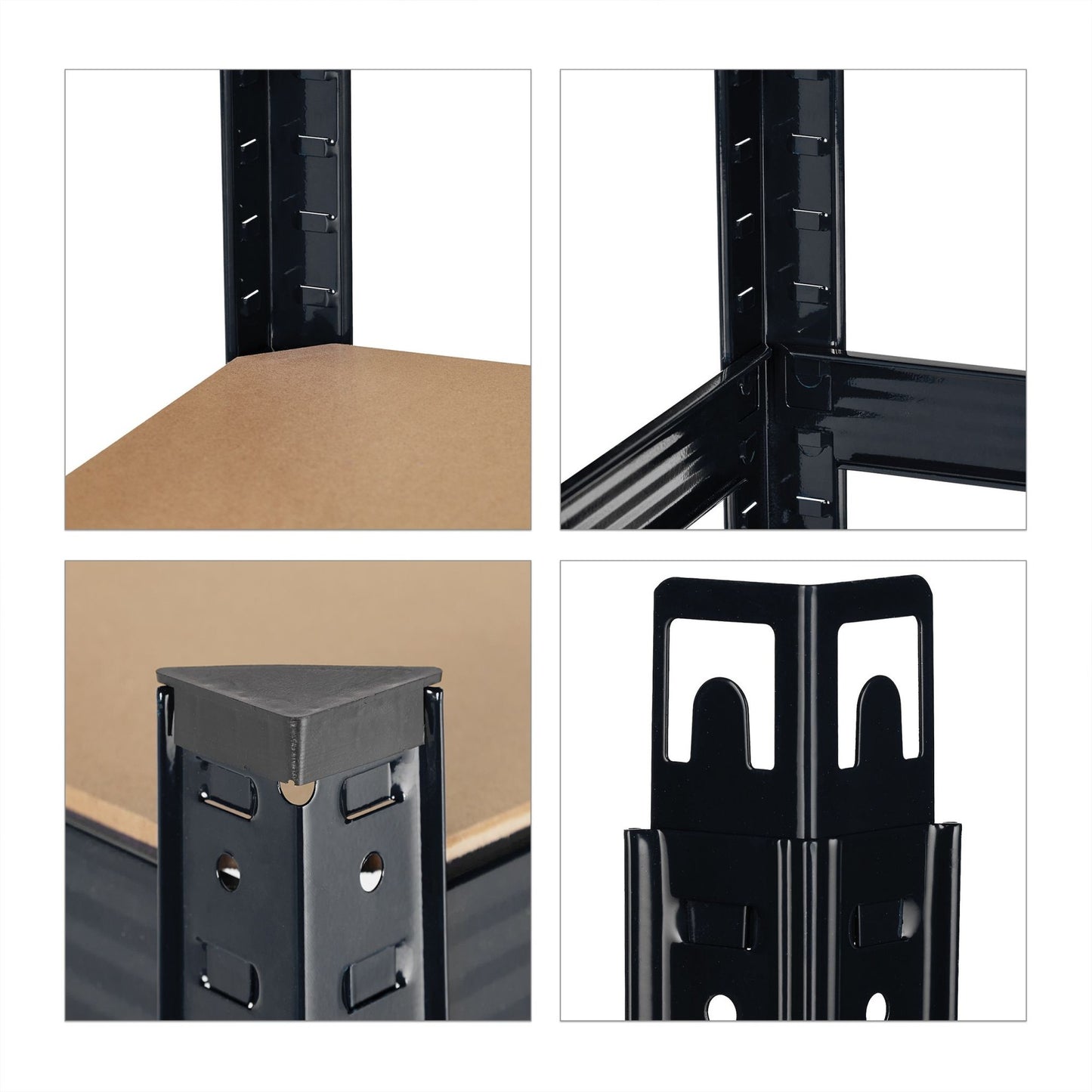 Corner shelf with 5 shelves black