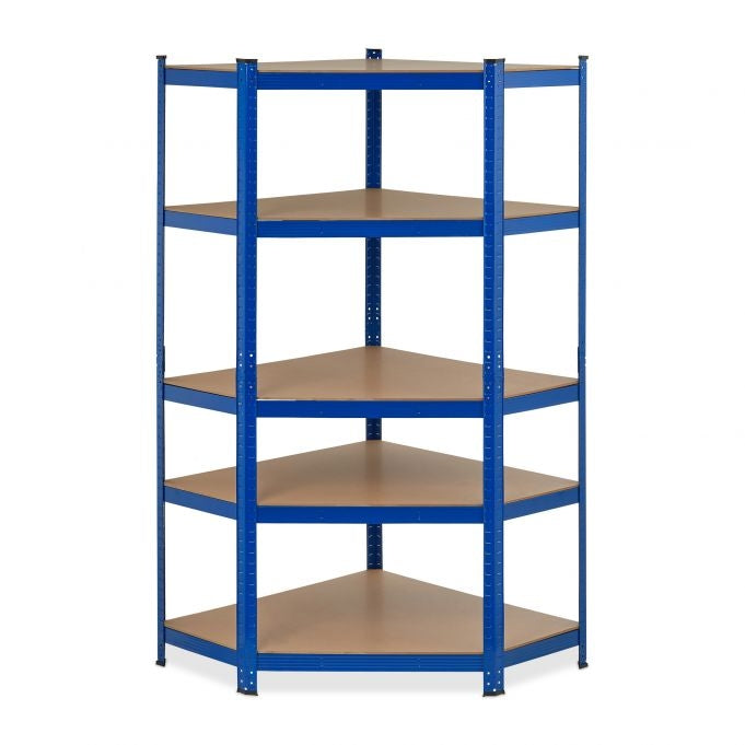 Corner shelf with 5 shelves blue