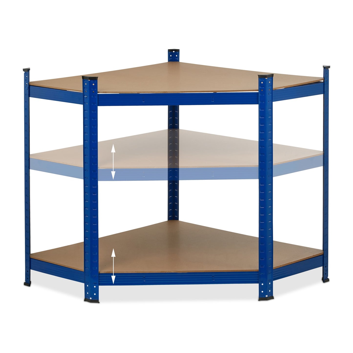 Corner shelf with 5 shelves blue