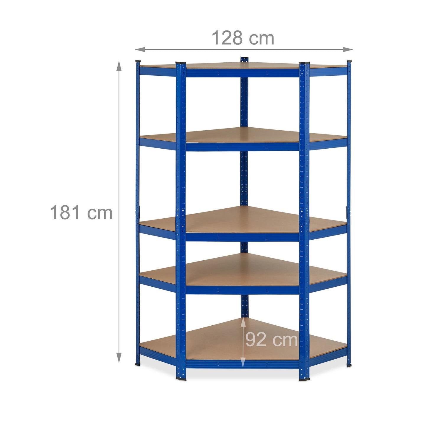 Corner shelf with 5 shelves blue