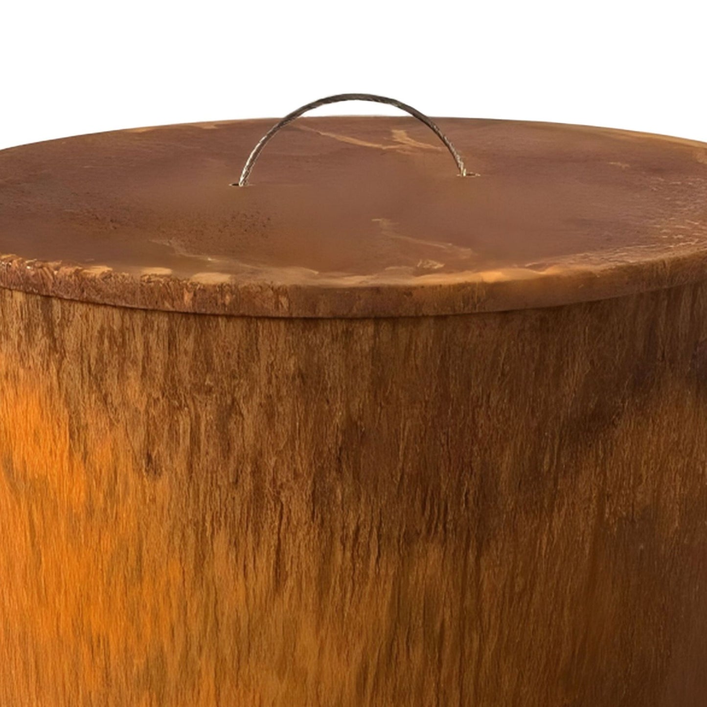 Corten Steel Fire Bowl with Lid – Tall Design
