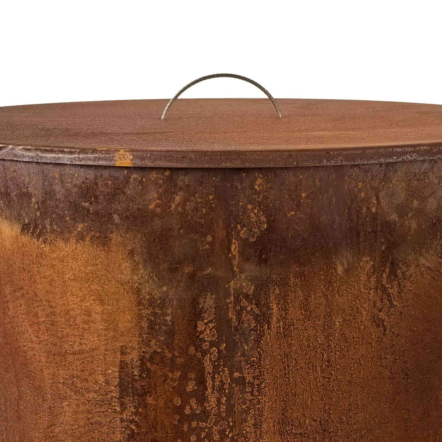 Corten Steel Fire Bowl with Lid – Tall Design
