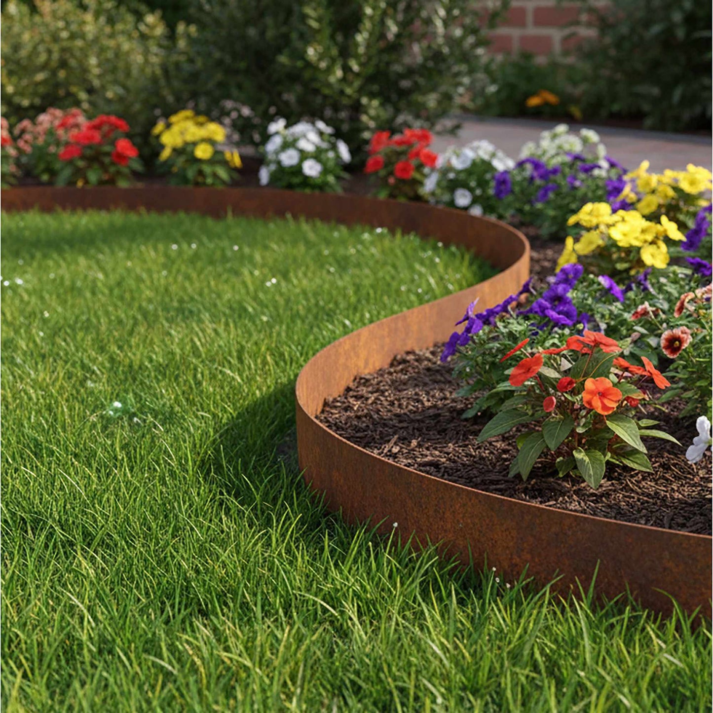 Corten Steel Lawn Edging Strip – Flexible Garden Border