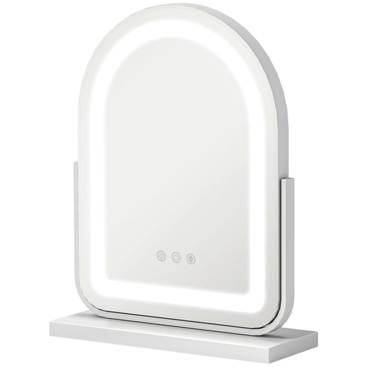 Makeup mirror with LED light, 360° rotatable, 33x44.5 cm