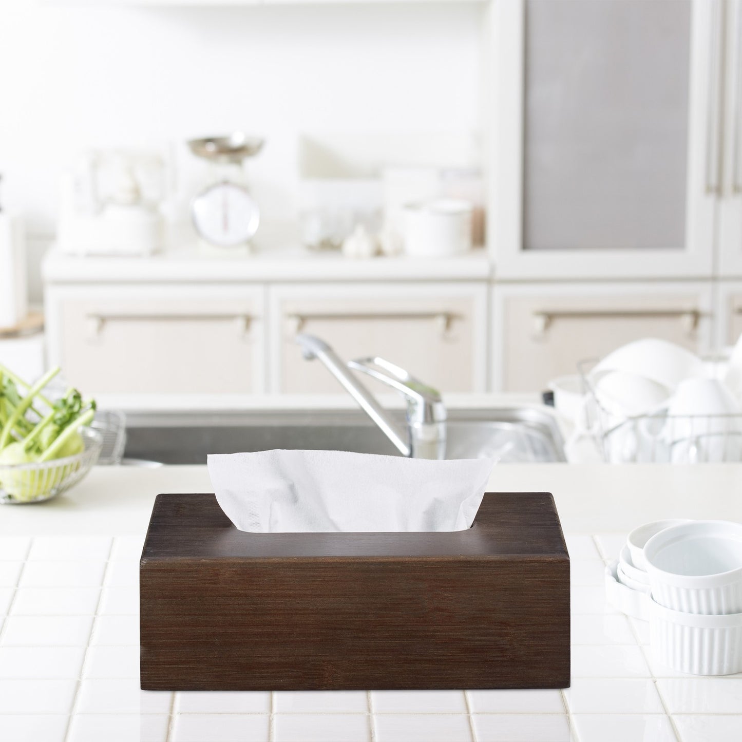Cosmetic napkin box Bamboo brown