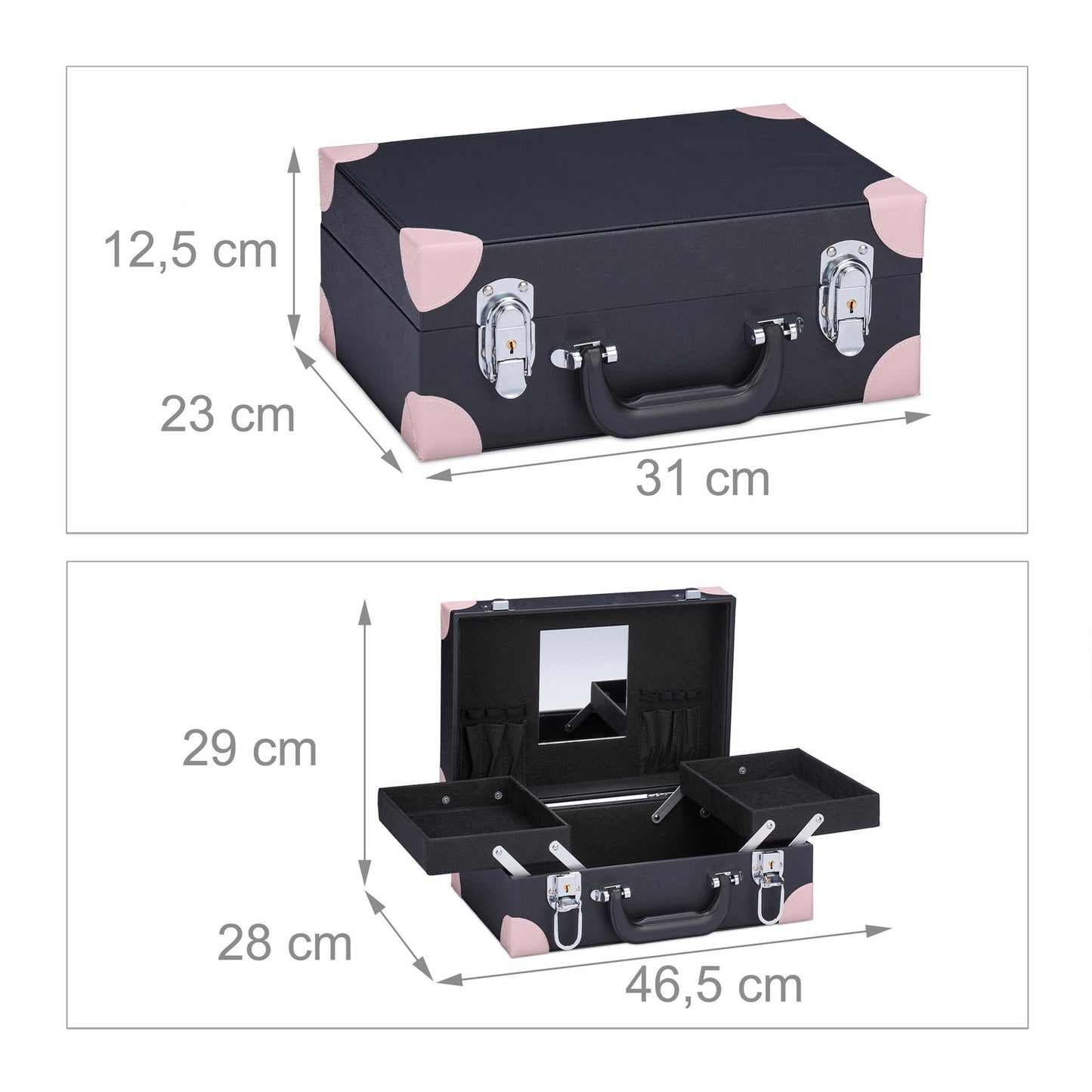 Cosmetics box with mirror