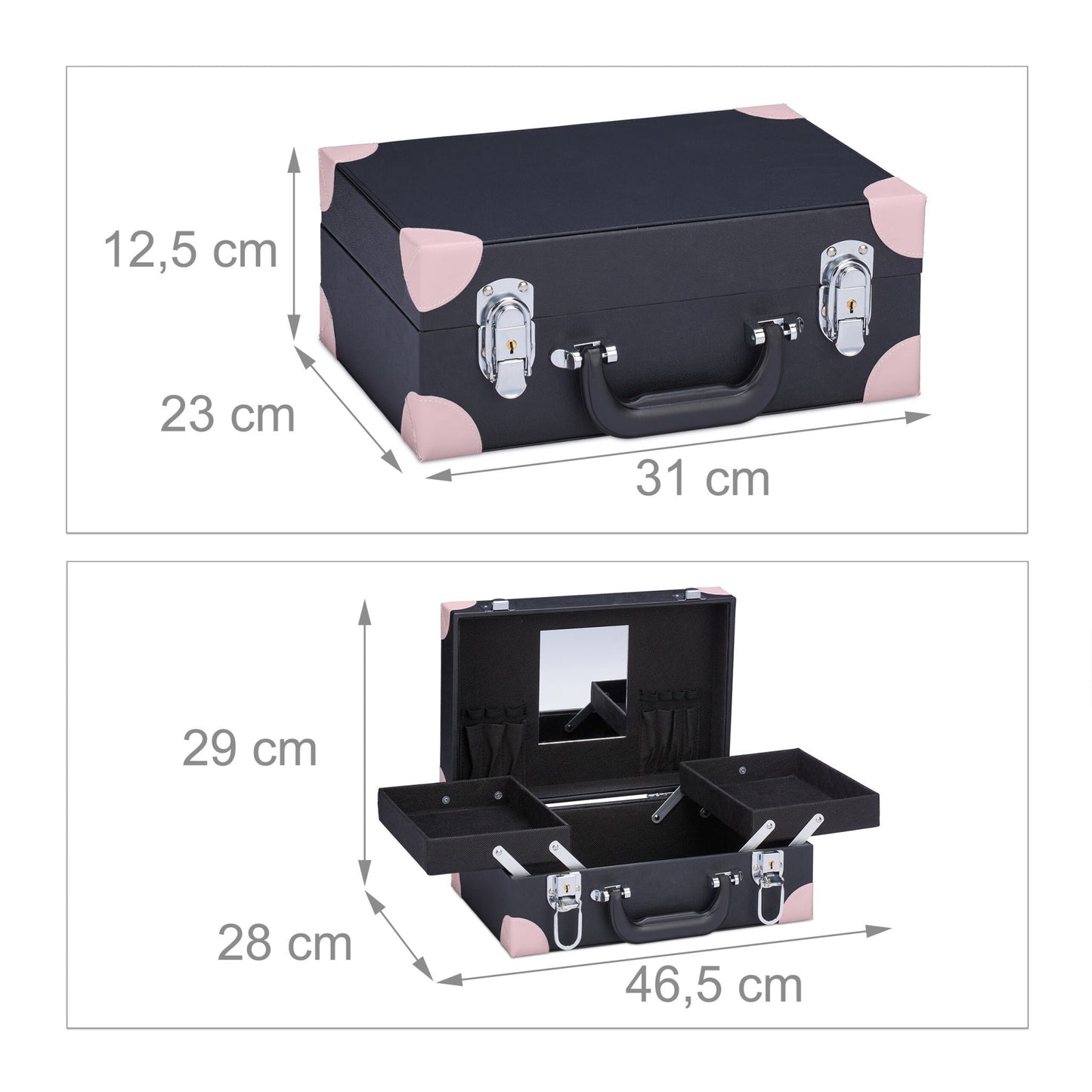 Cosmetics box with mirror