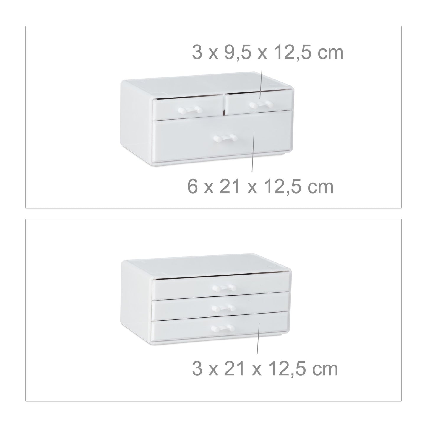 Cosmetics storage with 6 drawers