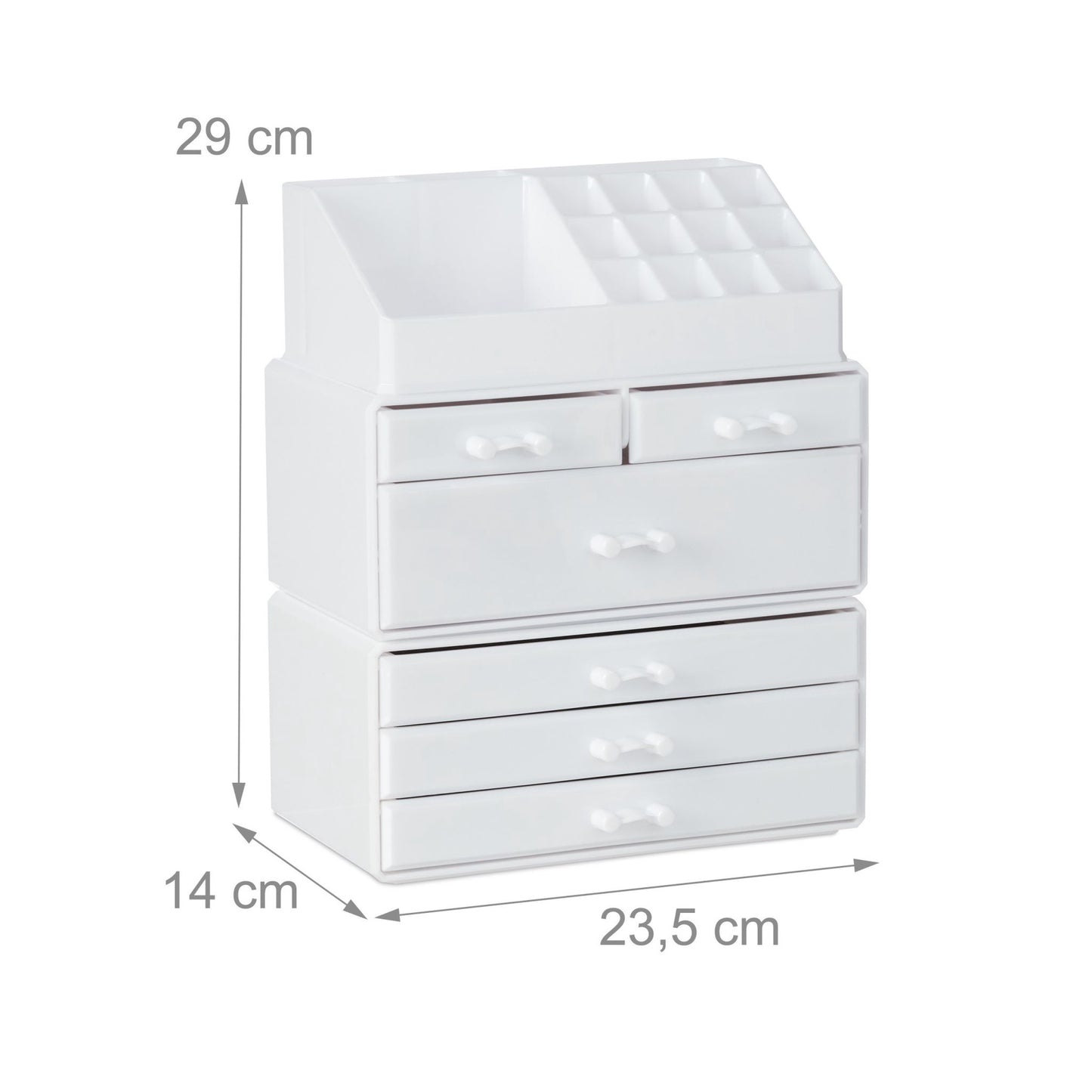 Cosmetics storage with 6 drawers