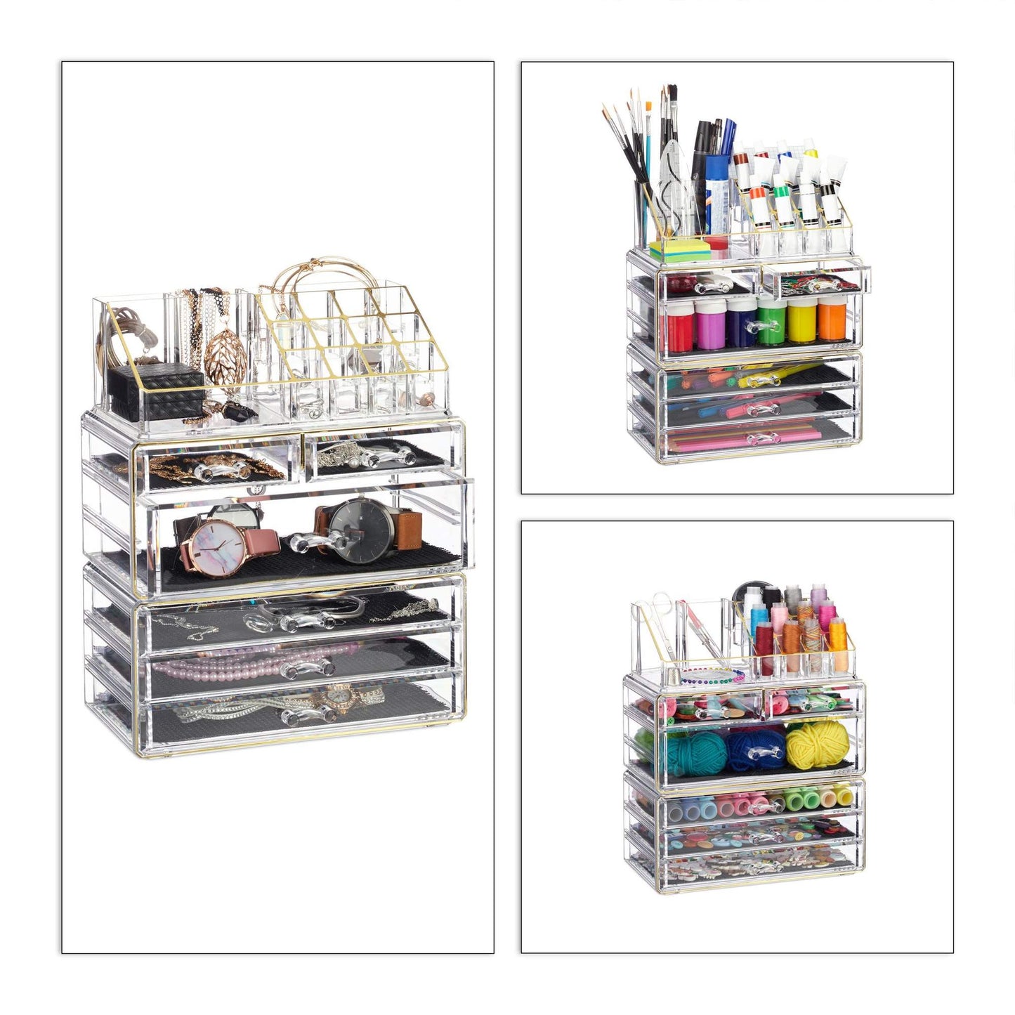 Cosmetics storage with 6 drawers