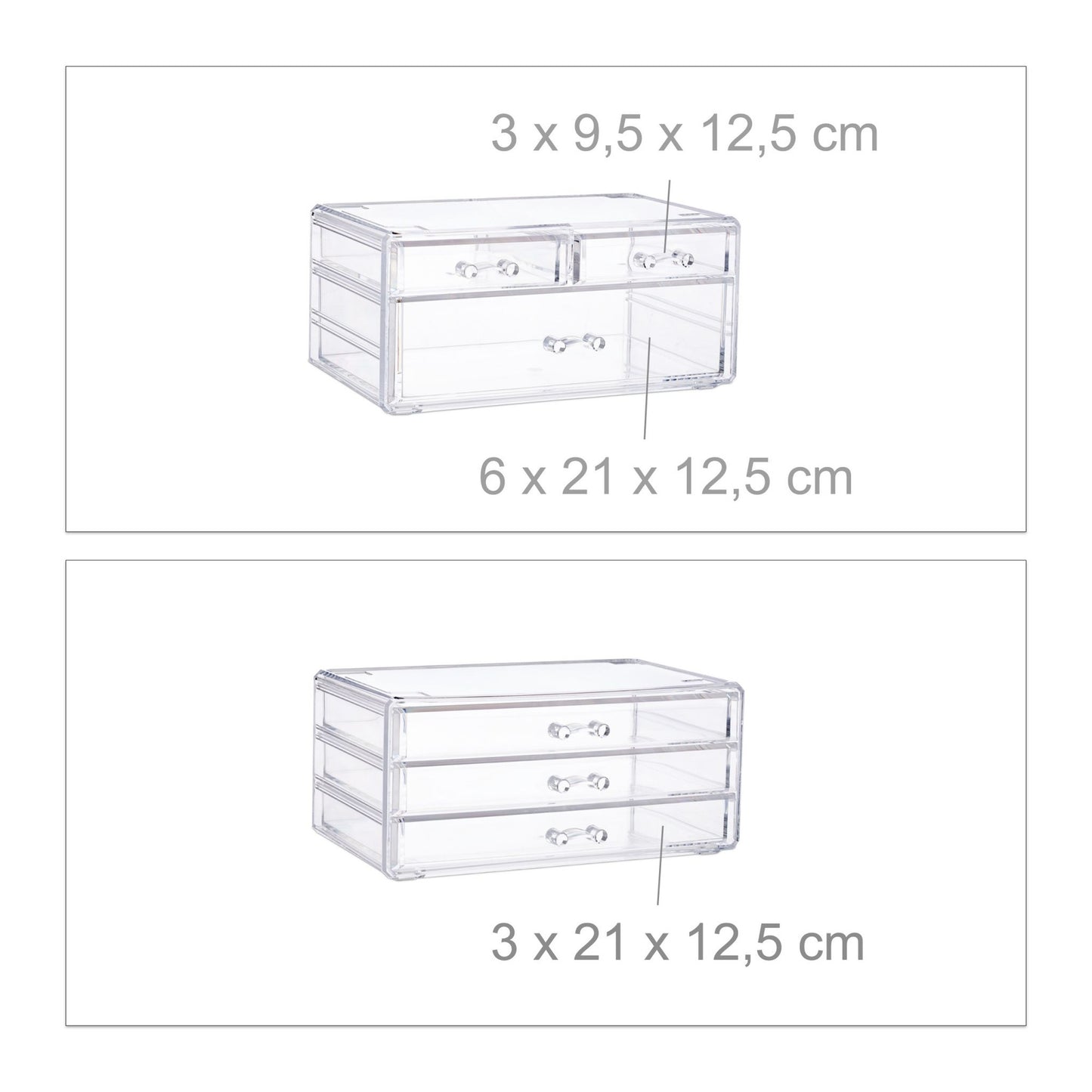 Cosmetics storage with 6 drawers