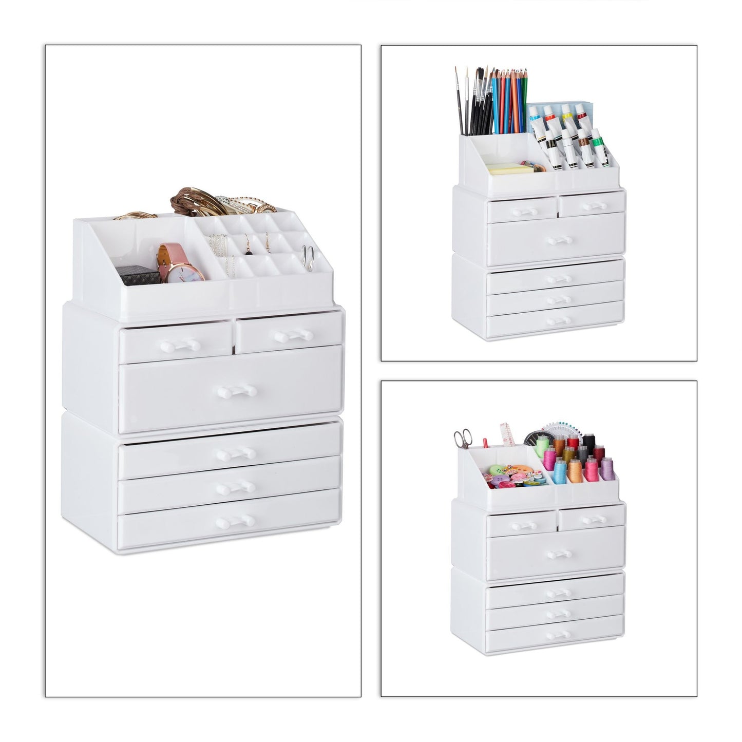Cosmetics storage with 6 drawers
