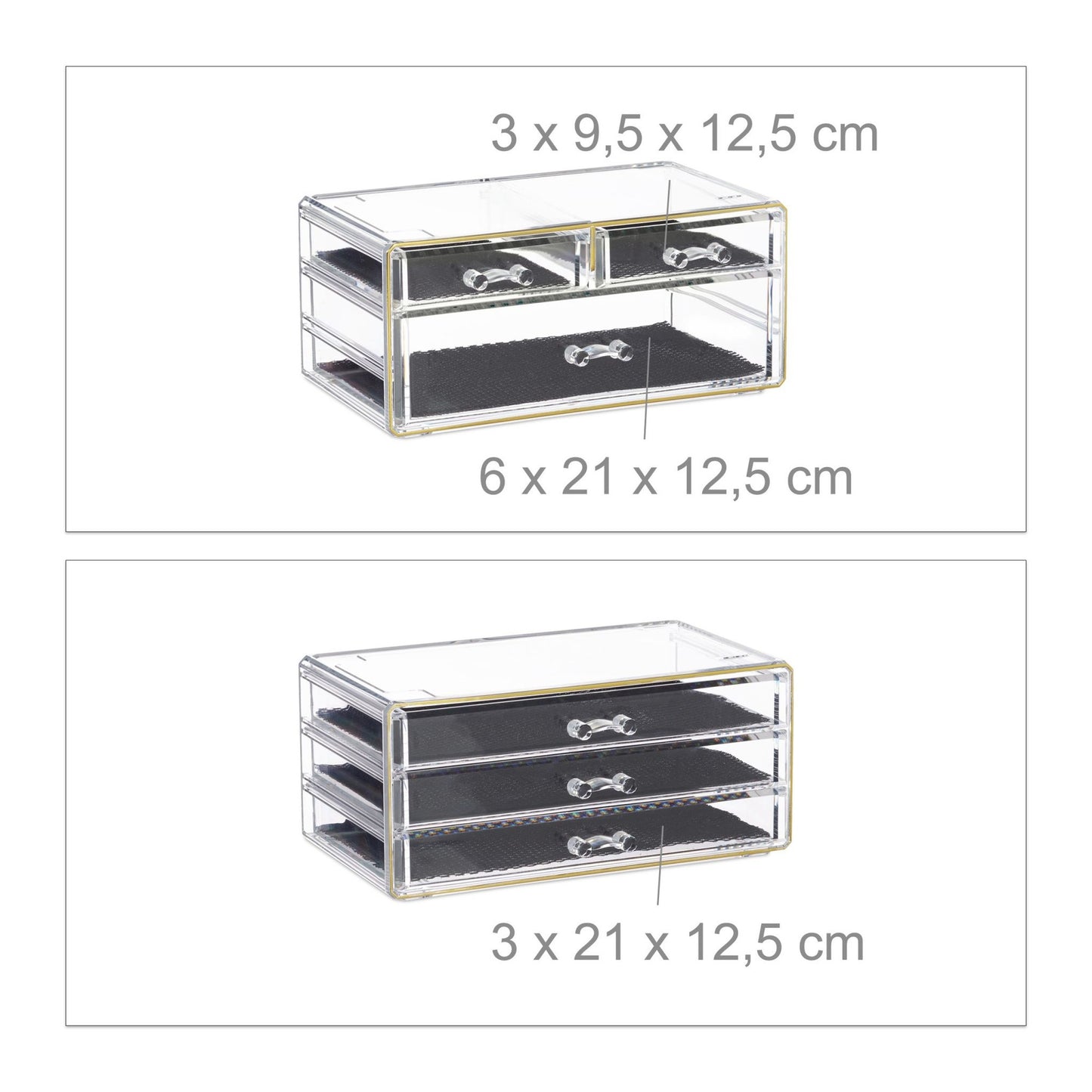 Cosmetics storage with 6 drawers
