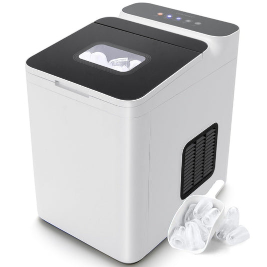 Counter ice maker ice cube machine with thermal insulation 22.5 x 32 x 32.5 cm white