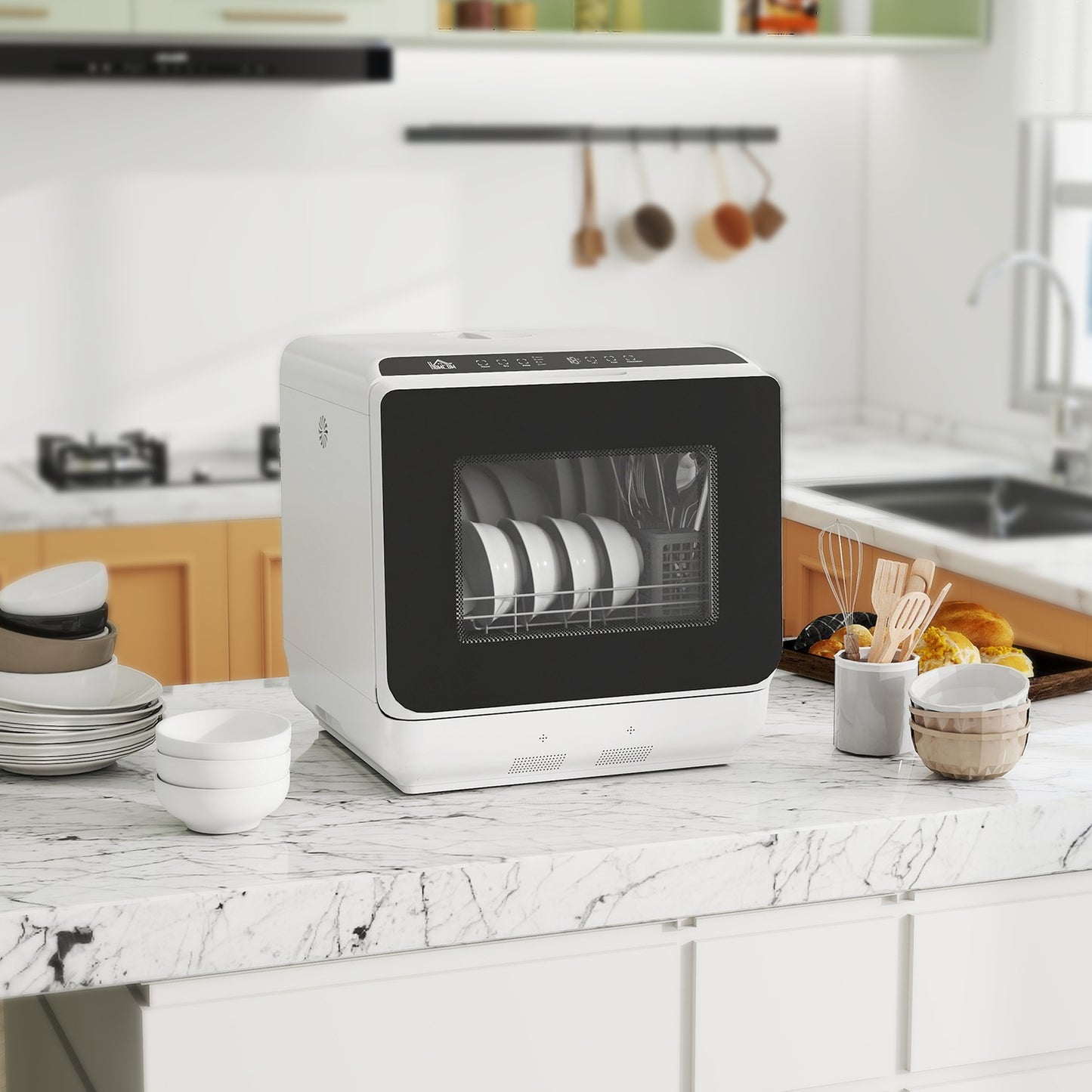 Countertop Dishwasher, 6L Tank, 5 Programs, LED Display