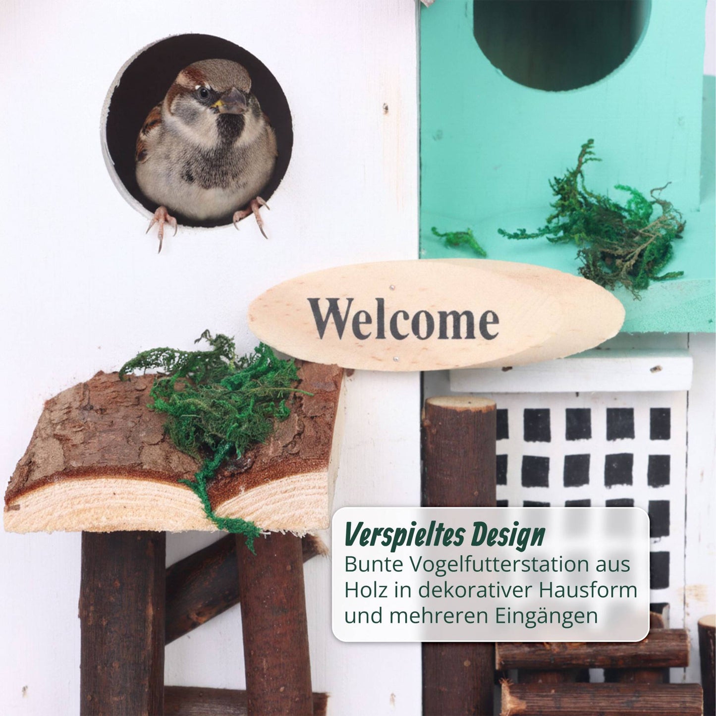 Country-Style Birdhouse, Weatherproof Pine