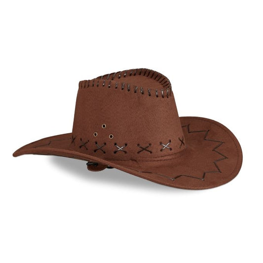<p>Western hat with suede-like finish offers authentic cowboy style for costume events. Adjustable chin strap ensures a secure fit, making it ideal for dancing and parties.</p>

<ul>
<li>Capture the wild west with an authentic western look.</li>
<li>Enjoy