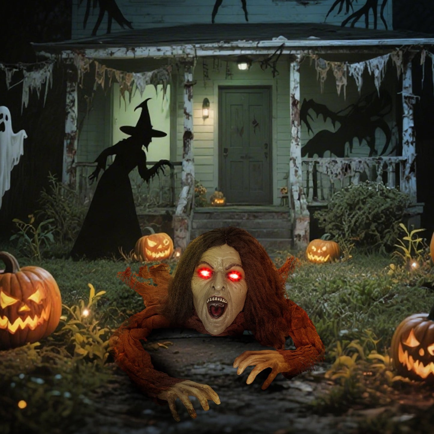 Crawling Zombie Decoration with Lights & Sound