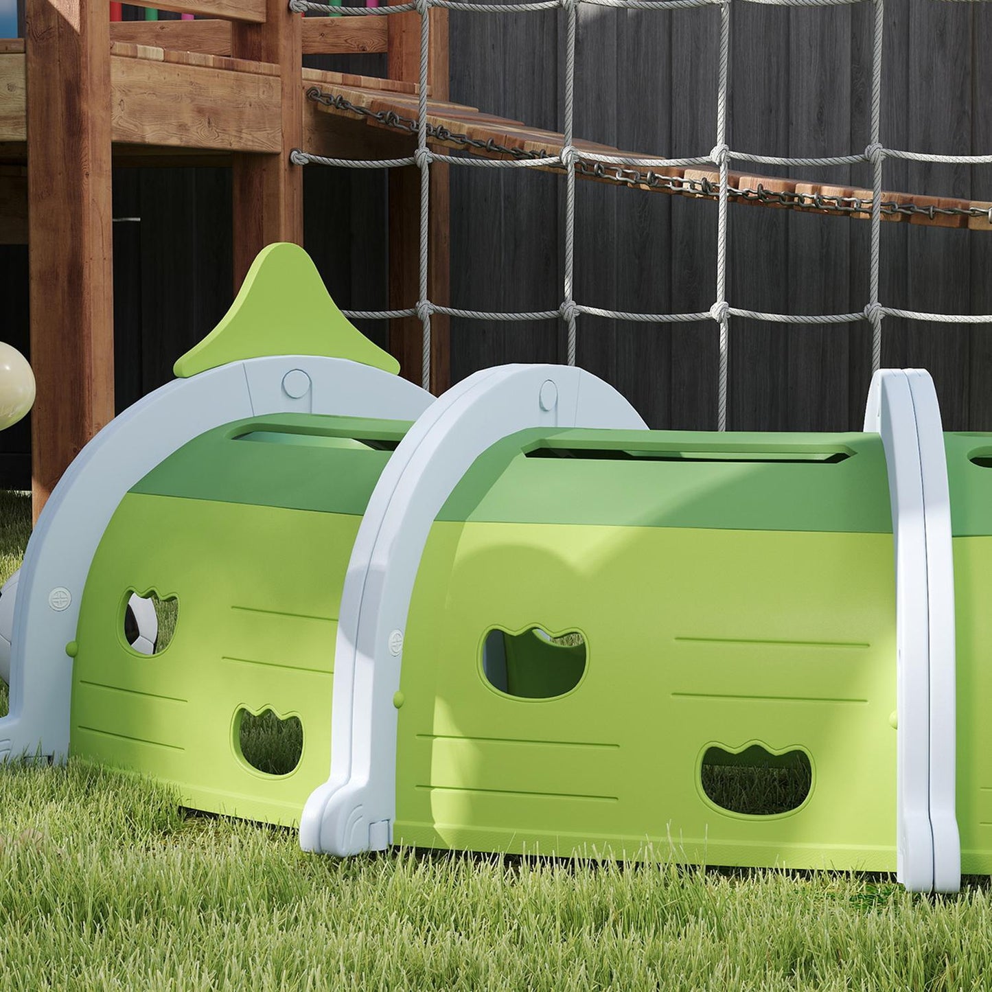 Kids Crawling Tunnel - Crocodile Design, 194 cm, indoor/outdoor use